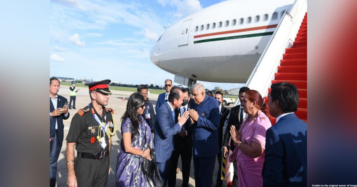 Vice President Jagdeep Dhankhar & his wife arrive in Cambodia